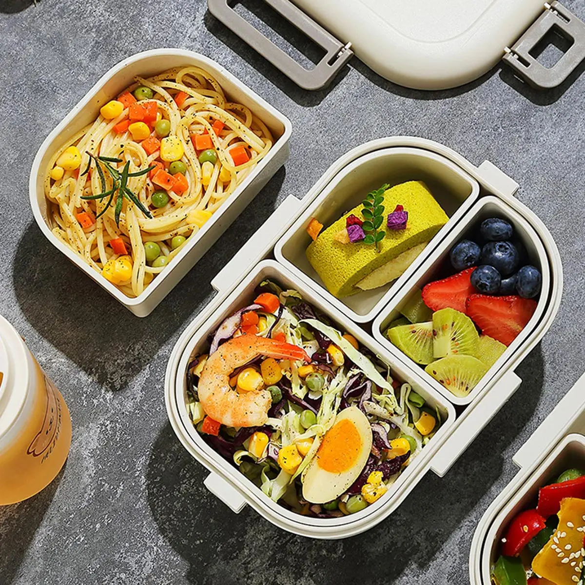 800ML Cute Bear Thermal Lunch Box Heat Preservation Bento Box Portable Divided Food Storage Container Picnic Leakproof Box Gifts