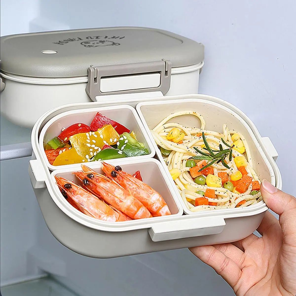 800ML Cute Bear Thermal Lunch Box Heat Preservation Bento Box Portable Divided Food Storage Container Picnic Leakproof Box Gifts