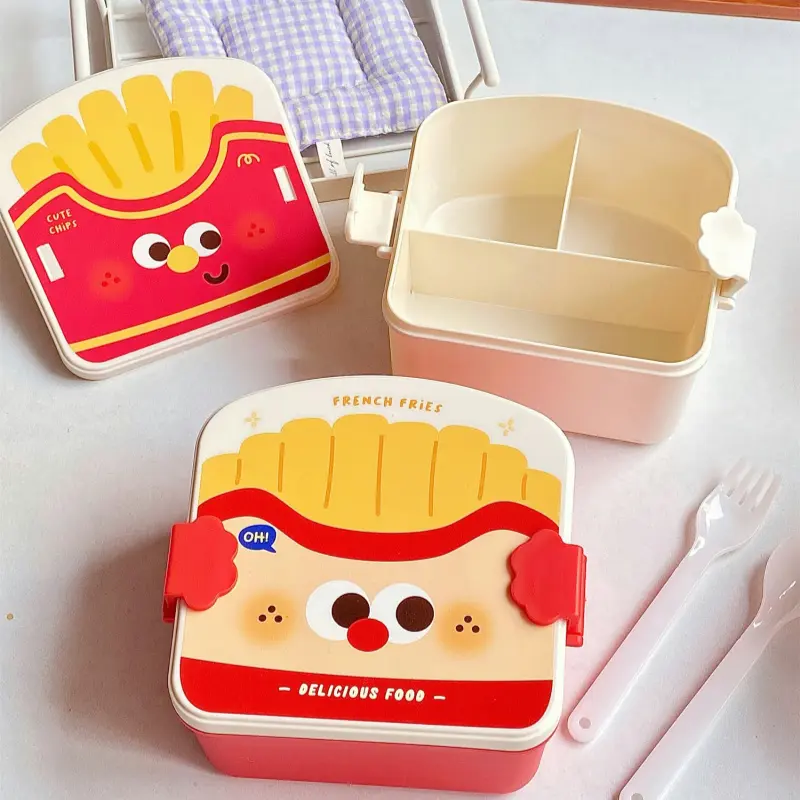 Fried Chicken Design Bento Box Metal Lunch Box Picnic Outdoor Food Container Student Multiple Tiers Lunch Box For Boys Girls