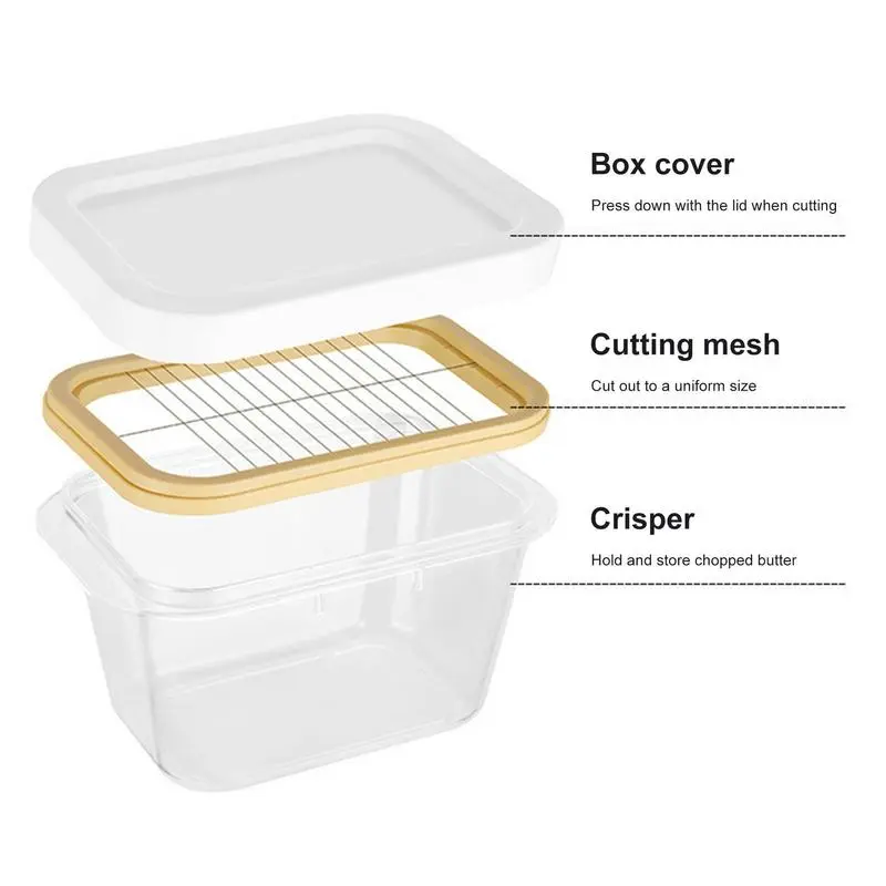 Butter Dish Keeper With Sealed Plastic Lid Cutter Slicer Butter Cutting Storage Box Refrigerator Fresh kitchen accessories