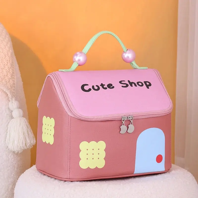 Cute House-Shaped Makeup Bag Large Capacity Skincare Organizer Portable  Waterproof Travel Toiletry Pouch with Soft Handle