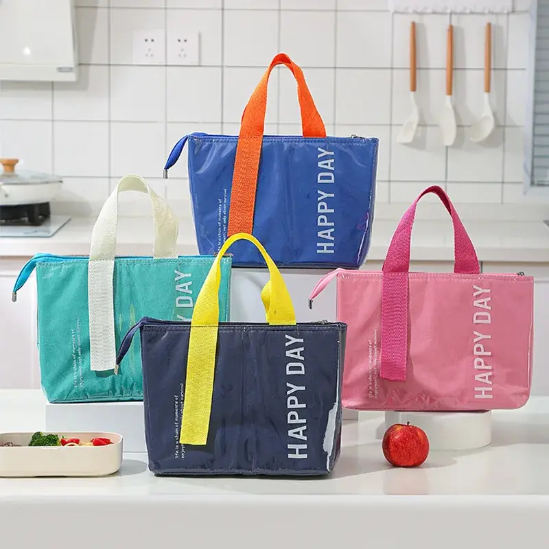 5Pcs Dopamine Lunch Box Bag for Students School Lunch Bag Thickened Aluminum Foil Camping Picnic Ice Pack, Bento Insulation Bag