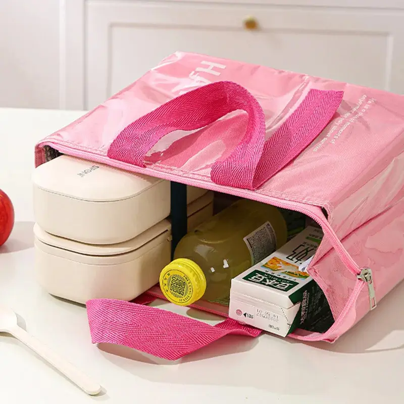 5Pcs Dopamine Lunch Box Bag for Students School Lunch Bag Thickened Aluminum Foil Camping Picnic Ice Pack, Bento Insulation Bag