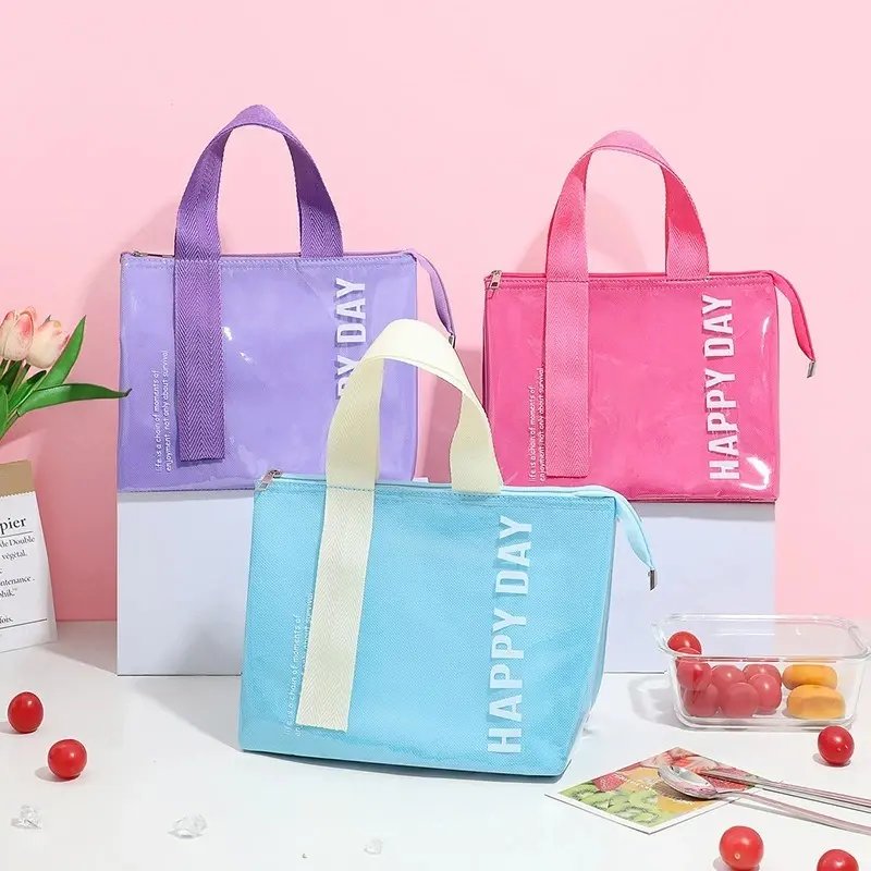 5Pcs Dopamine Lunch Box Bag for Students School Lunch Bag Thickened Aluminum Foil Camping Picnic Ice Pack, Bento Insulation Bag