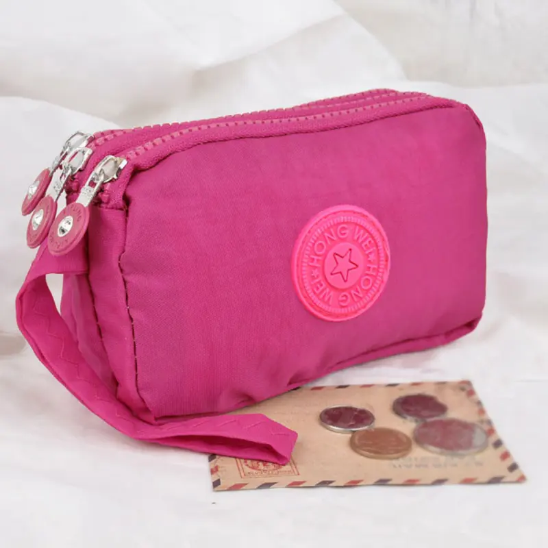 3 Layers Lady Purses Women Wallets Brand Clutch Coin Purse Cards Keys Money Bags Canvas Short Woman Girls Wallet Handbags Purse