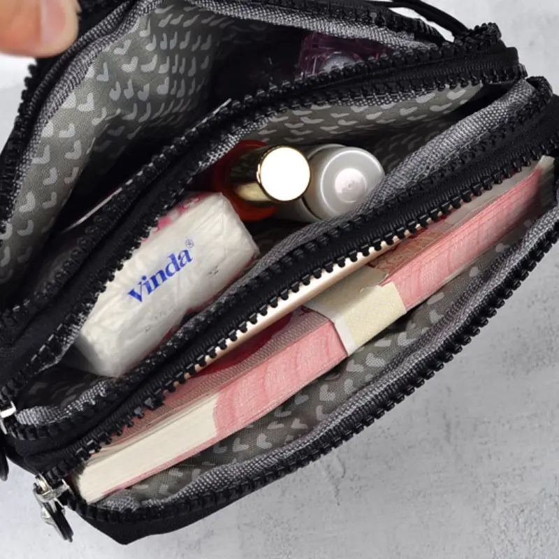 3 Layers Lady Purses Women Wallets Brand Clutch Coin Purse Cards Keys Money Bags Canvas Short Woman Girls Wallet Handbags Purse