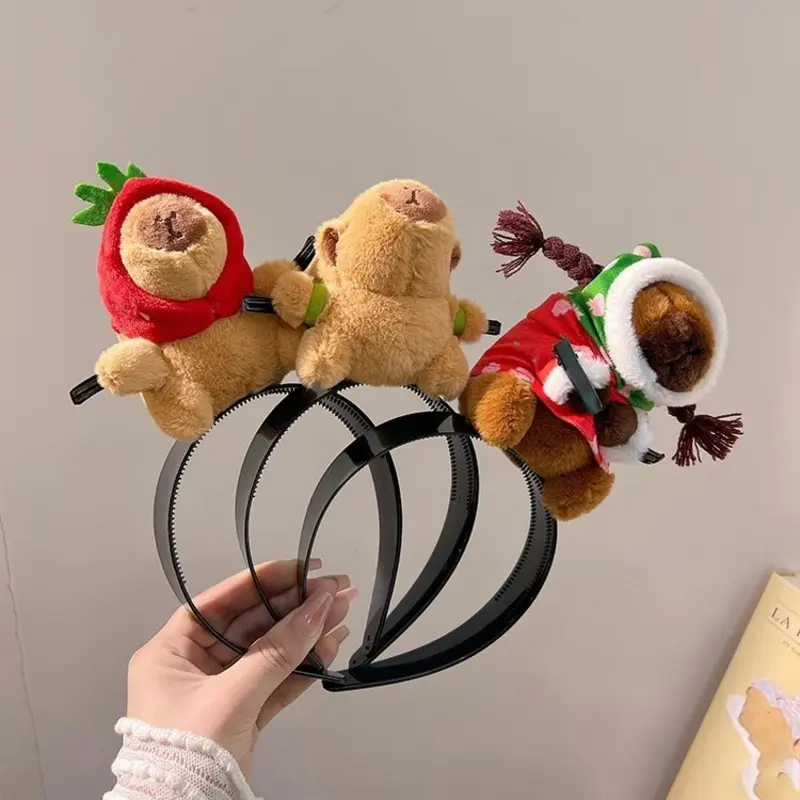 Funny Headband Cartoon Mouse Hairband New Cartoon Plush Doll Headband French Wide-brim Hairpin Photo Headwear Creative Girl Gift
