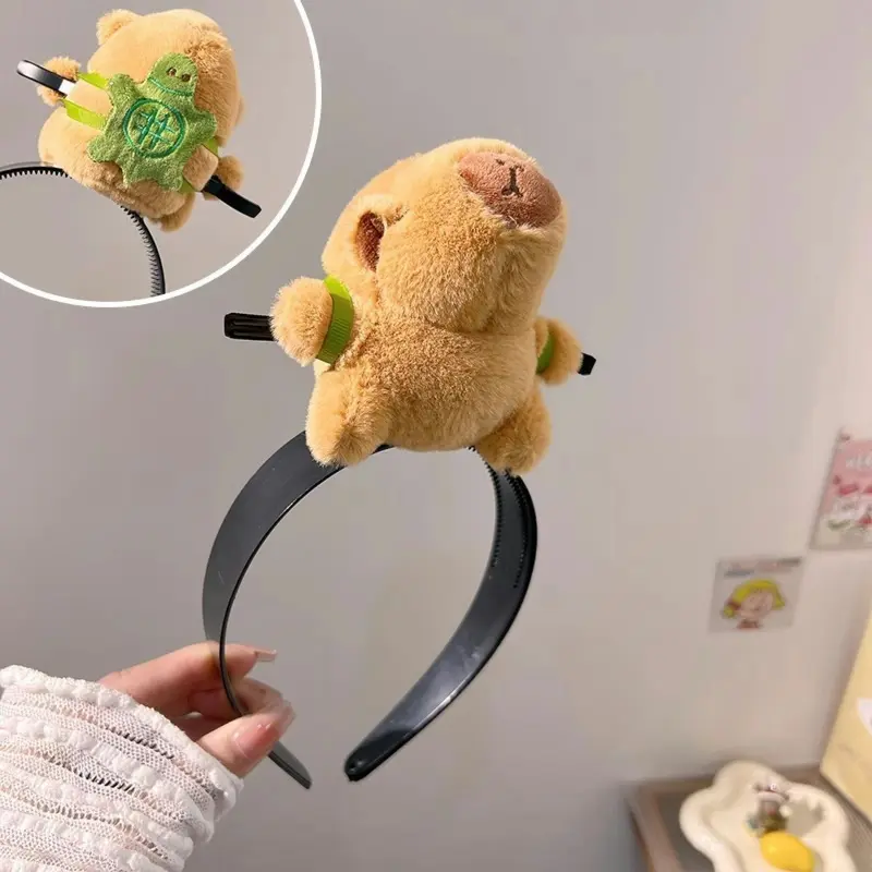 Funny Headband Cartoon Mouse Hairband New Cartoon Plush Doll Headband French Wide-brim Hairpin Photo Headwear Creative Girl Gift