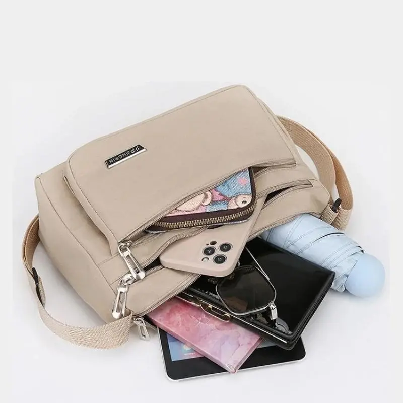 Multi-Layer Shoulder Bag Crossbody Bag for Women Messenger Bags Waterproof  Lightweight Nylon Ladies Handbag
