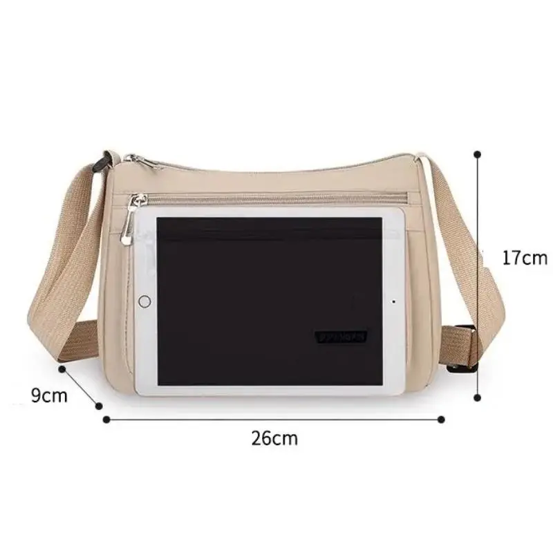 Multi-Layer Shoulder Bag Crossbody Bag for Women Messenger Bags Waterproof  Lightweight Nylon Ladies Handbag