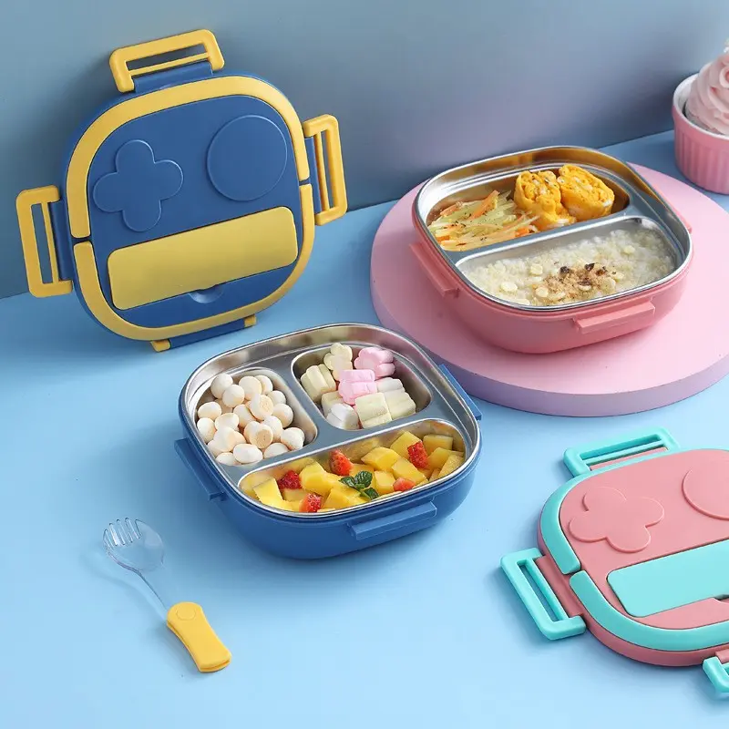 Heating Stainless Steel Lunch Box Portable Grids Bento Box Healthy Food Storage Containers For Student School Office Meal Boxes