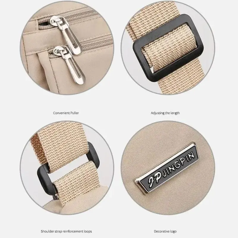 Multi-Layer Shoulder Bag Crossbody Bag for Women Messenger Bags Waterproof  Lightweight Nylon Ladies Handbag