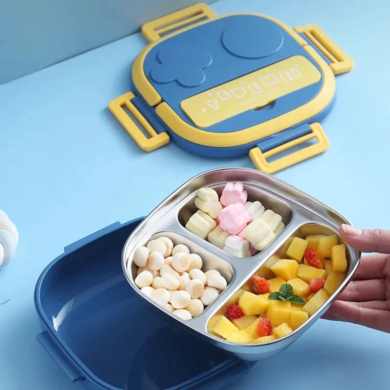 Heating Stainless Steel Lunch Box Portable Grids Bento Box Healthy Food Storage Containers For Student School Office Meal Boxes