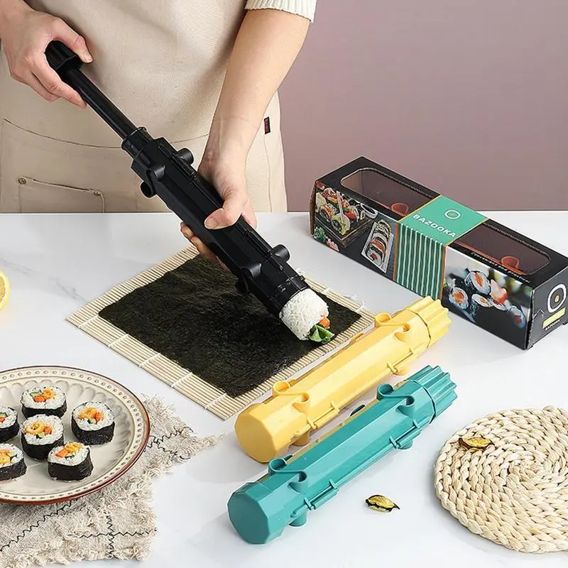 DIY Cylinder Sushi Making Machine Quick Sushi Bazooka Japanese Rolled Rice Meat Mold Rice Ball Mold Kitchen Bento Accessories