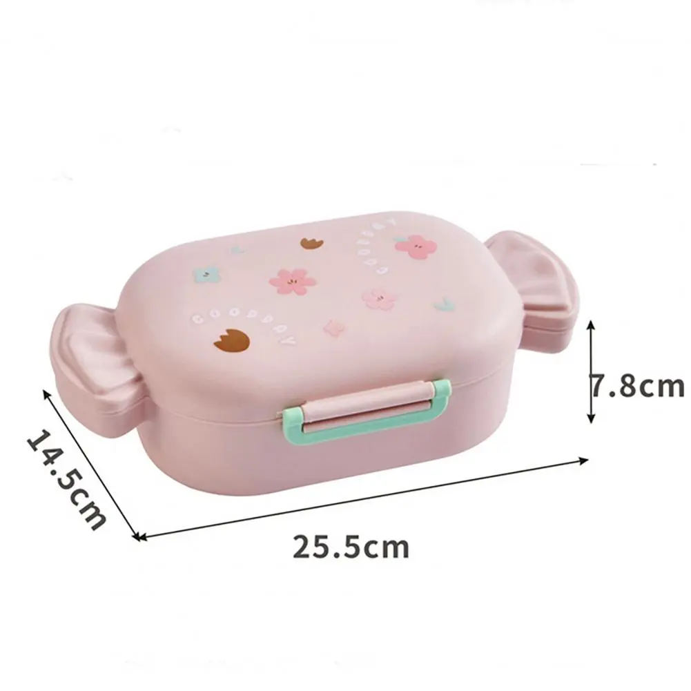 Lovely Bento Box Children Adult Lunch Box with 2 Compartments Leak-Proof Lunchbox Bento Box for Dining Out Work School
