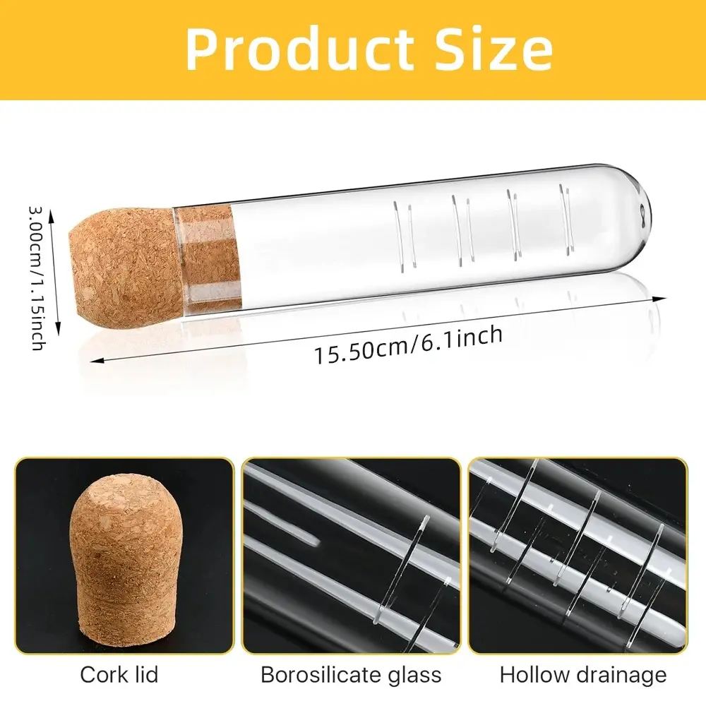 Creative Tea InfuserClear Filter Glass Tube Tea Strainer with Cork Lid Reusable Brewing Test Tube Kitchen Tools