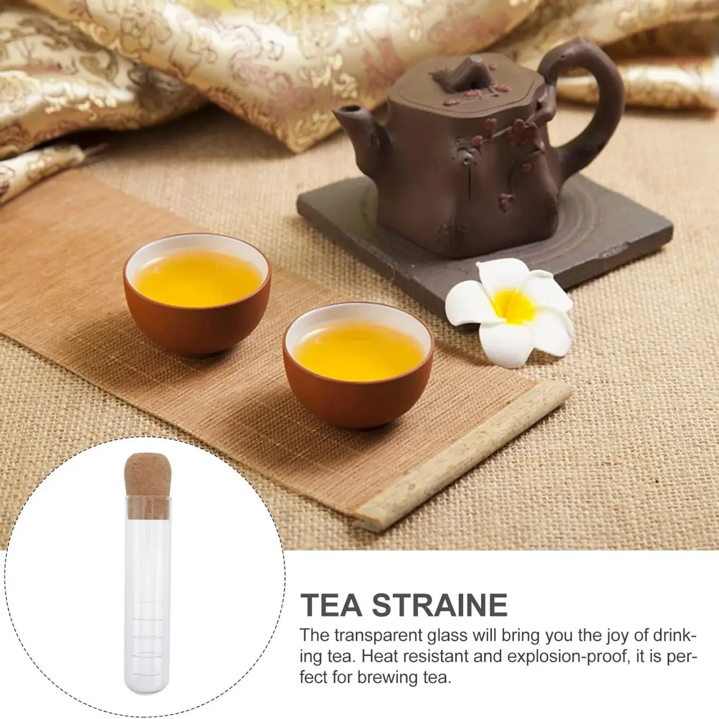 Creative Tea InfuserClear Filter Glass Tube Tea Strainer with Cork Lid Reusable Brewing Test Tube Kitchen Tools