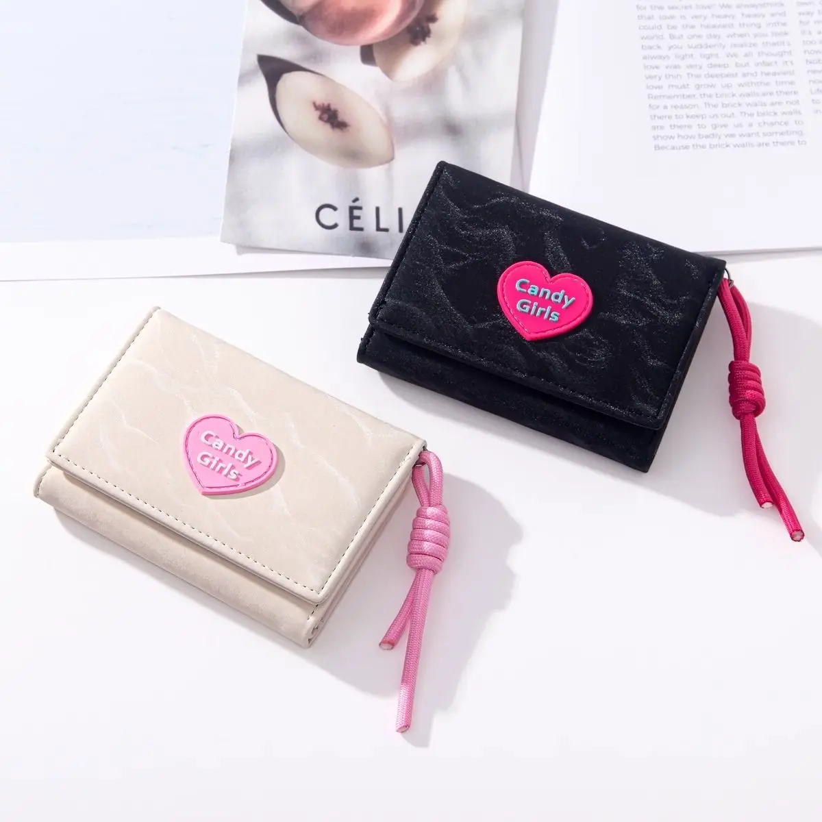 Japanese Candy Girls Wallet Short Student ID Bank Card Holder Money Bag Wallets For Women Key Storage Purse Coin Purse