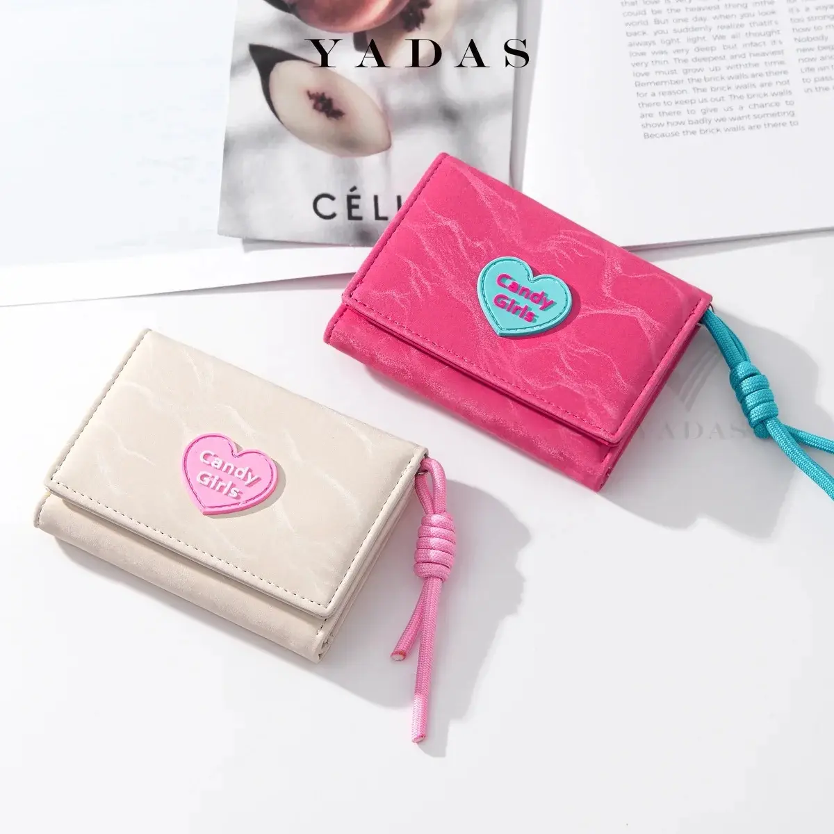 Japanese Candy Girls Wallet Short Student ID Bank Card Holder Money Bag Wallets For Women Key Storage Purse Coin Purse