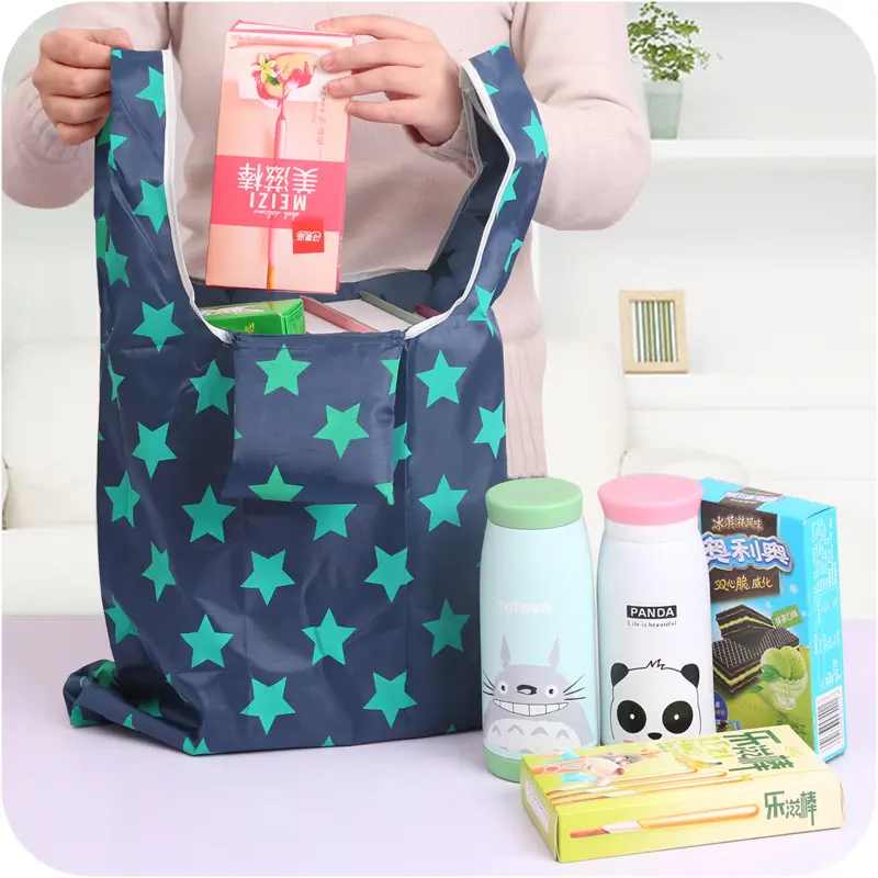 Reusable Foldable Supermarket Shop Large Folding Shopping Bag Easy to Carry Eco-friendly Big Capacity Eco Storage Handbag