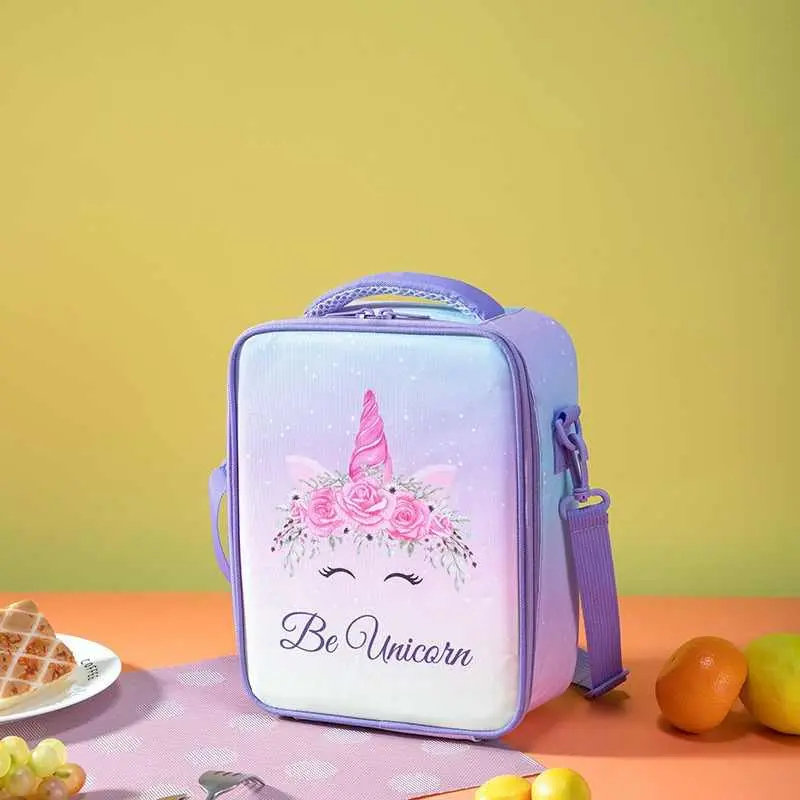 Portable Children's Cartoon Tote Thermal Lunch Box Bag Oxford Cloth Insulated Aluminum Foil Printed Lunch Box Bag Office Student