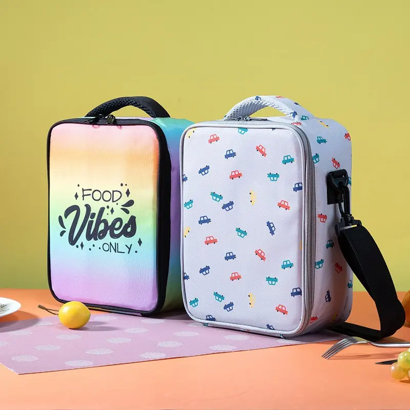 Portable Children's Cartoon Tote Thermal Lunch Box Bag Oxford Cloth Insulated Aluminum Foil Printed Lunch Box Bag Office Student