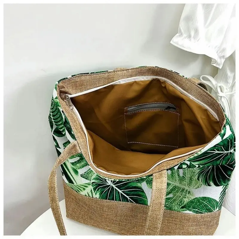 Fashion Folding Women Big Size Handbag Tote Ladies Casual Flower Printing Canvas Graffiti Shoulder Bag Beach Bolsa Feminina