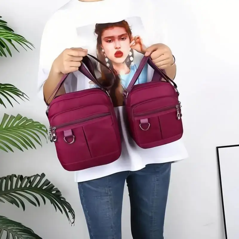Women Mobile Phone Bag Mini Nylon Crossody Cell Phone Cash Female Messenger Bag Wallet Coin Purse Shoulder Bag Waterproof Casual