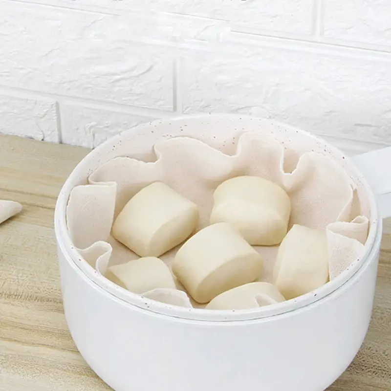 5Pcs 24/28/32CM Pure Cotton Steamer Cloth Household Drawer Cloth Steamed Rice And Bun Mat Round Cotton Gauze Kitchen Steamer