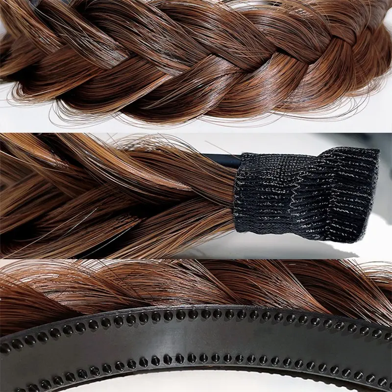 Women Synthetic Wig Twist Braided Hair Bands Fashion Braids Hair Accessories Women Bohemian Nature Headband Stretch for Party