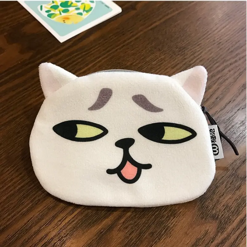 Cute Cartoon Cat Coin Purse Kawaii Anime Credit Card Holder Lovely Card Organizer & Wallet Storage Bag Zipper Pouch Kids Gifts