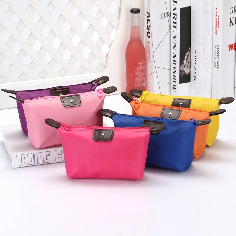 Korean Dumpling Cosmetic Bags Travel Handbag Portable Women Makeup Holder Toiletry Pouch Waterproof Candy Colored Beauty Purse