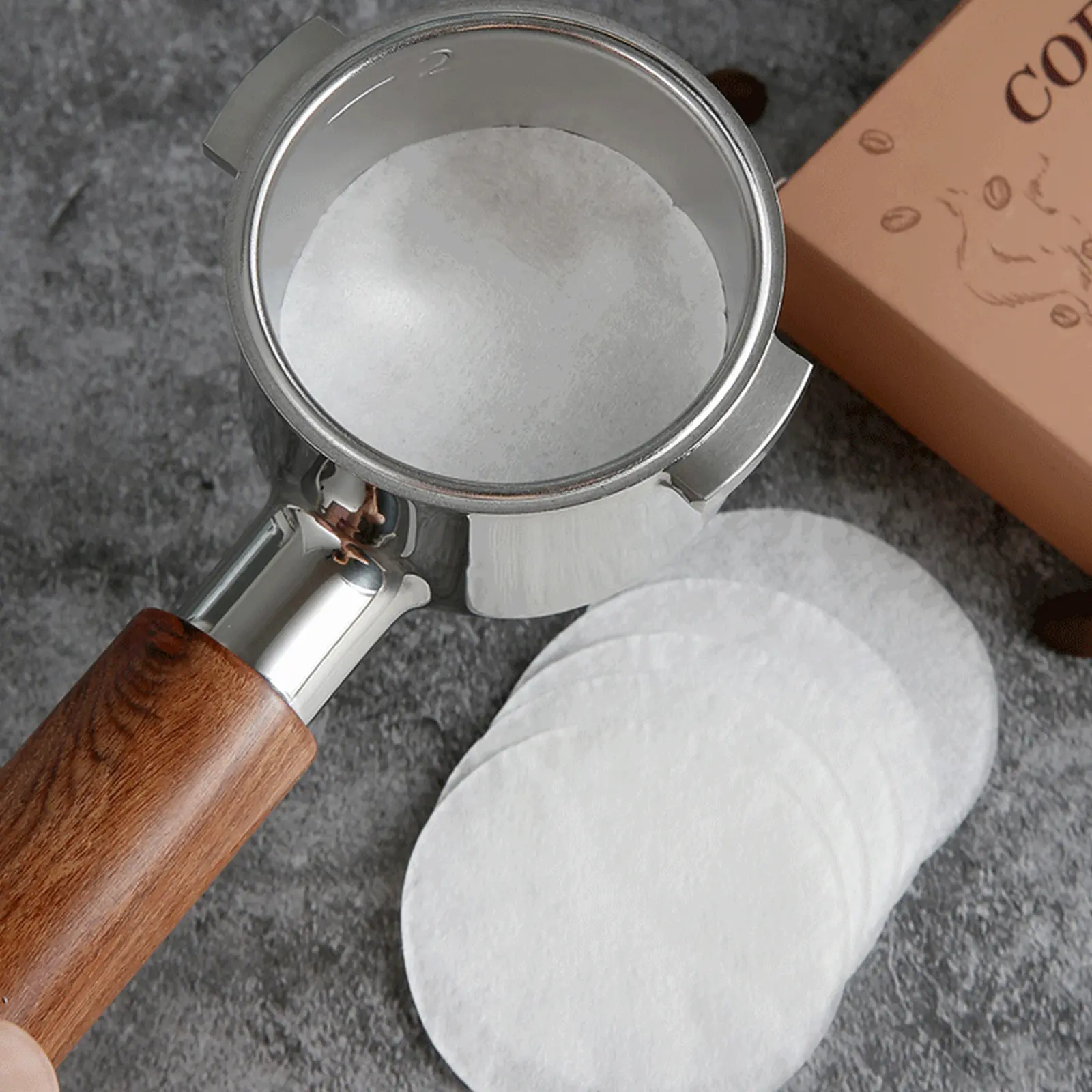 200pcs 51mm/54mm/58mm Coffee Filter Paper Home Handle Special Powder Bowl Filter Secondary Water Filter Paper Coffee Accessories