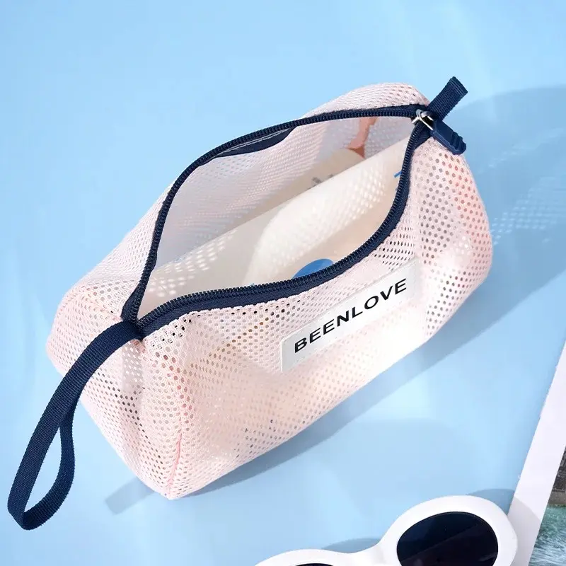 Multi-purpose Zipper Mesh Storage Pouch Visible Ultra Light Mini Coin Purse Wear-proof Space Saving Cosmetic Bag Office
