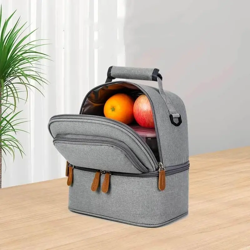 Large Capacity Portable Lunch Bag Hot Picnic School Food Lunch Bag Insulation Material, Fresh Cooler, Handbag with Lunch Bag
