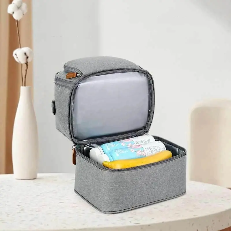 Large Capacity Portable Lunch Bag Hot Picnic School Food Lunch Bag Insulation Material, Fresh Cooler, Handbag with Lunch Bag