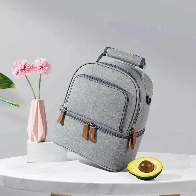 Large Capacity Portable Lunch Bag Hot Picnic School Food Lunch Bag Insulation Material, Fresh Cooler, Handbag with Lunch Bag