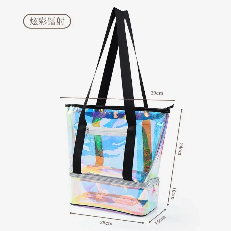 Colorful Transparent PVC Women's Handbag  Colorful Crossbody Beach Bag Waterproof Swimming Bag Waterproof Mobile Phone Bag