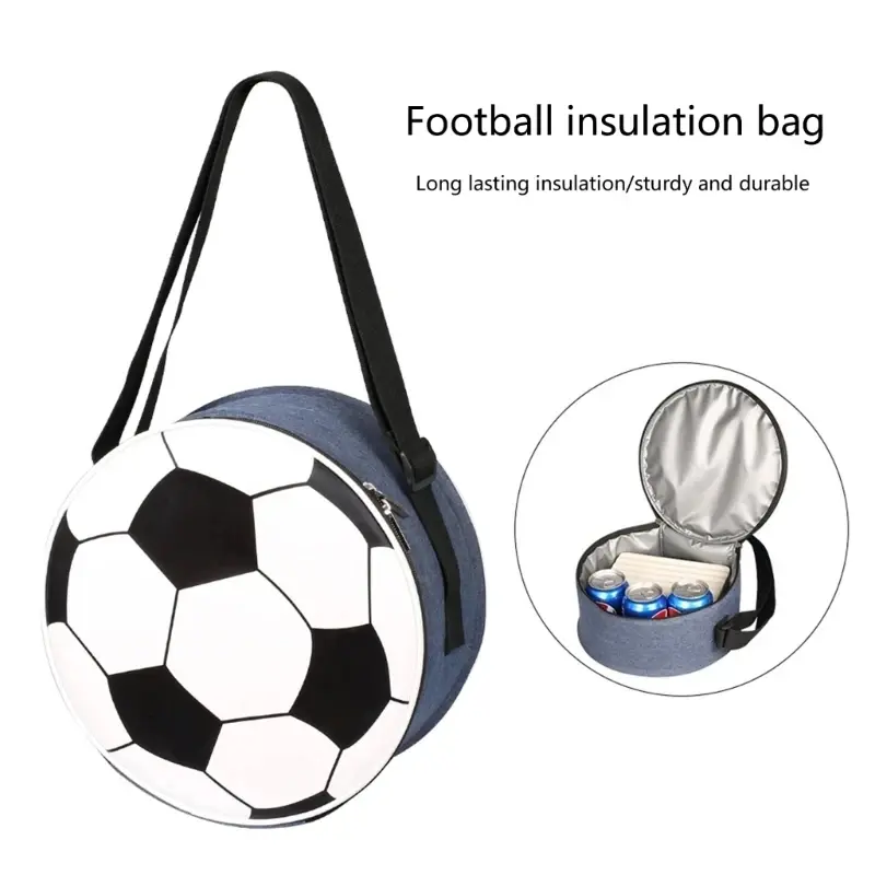 Creative and Fun Soccer Lunch Insulated Bag for Football Fans Men Women Cooler Lunch Bag Lunch Box Tote for School Girl