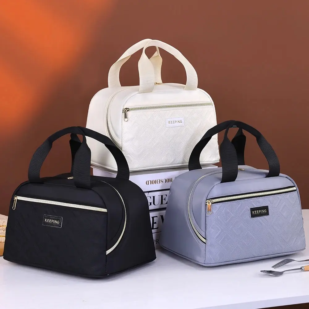 Portable Lunch Bag for OL Women Thermal Insulated Lunch Box Tote Cooler Handbag Waterproof Bento Pouch Office Food Shoulder Bags