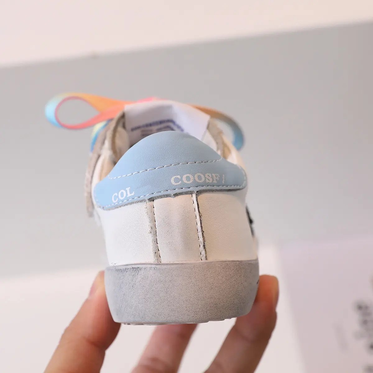 Girls Gold Sequin Star Sneakers Candy Biscuits Rain Trainers Super Sneaker Cute Cartton Cookie Accessories Kids Shoes