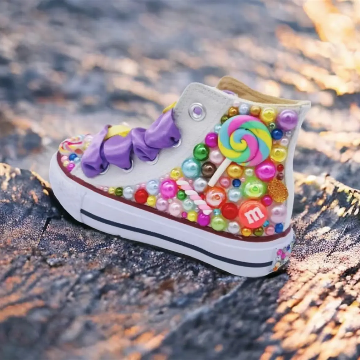 Dollbling Chritsmas Gift Junior Young Boys and Girls' Candyland Canvas Shoes Brand Lollipop Purim Holiday Jojo Siwa Bling Shoes