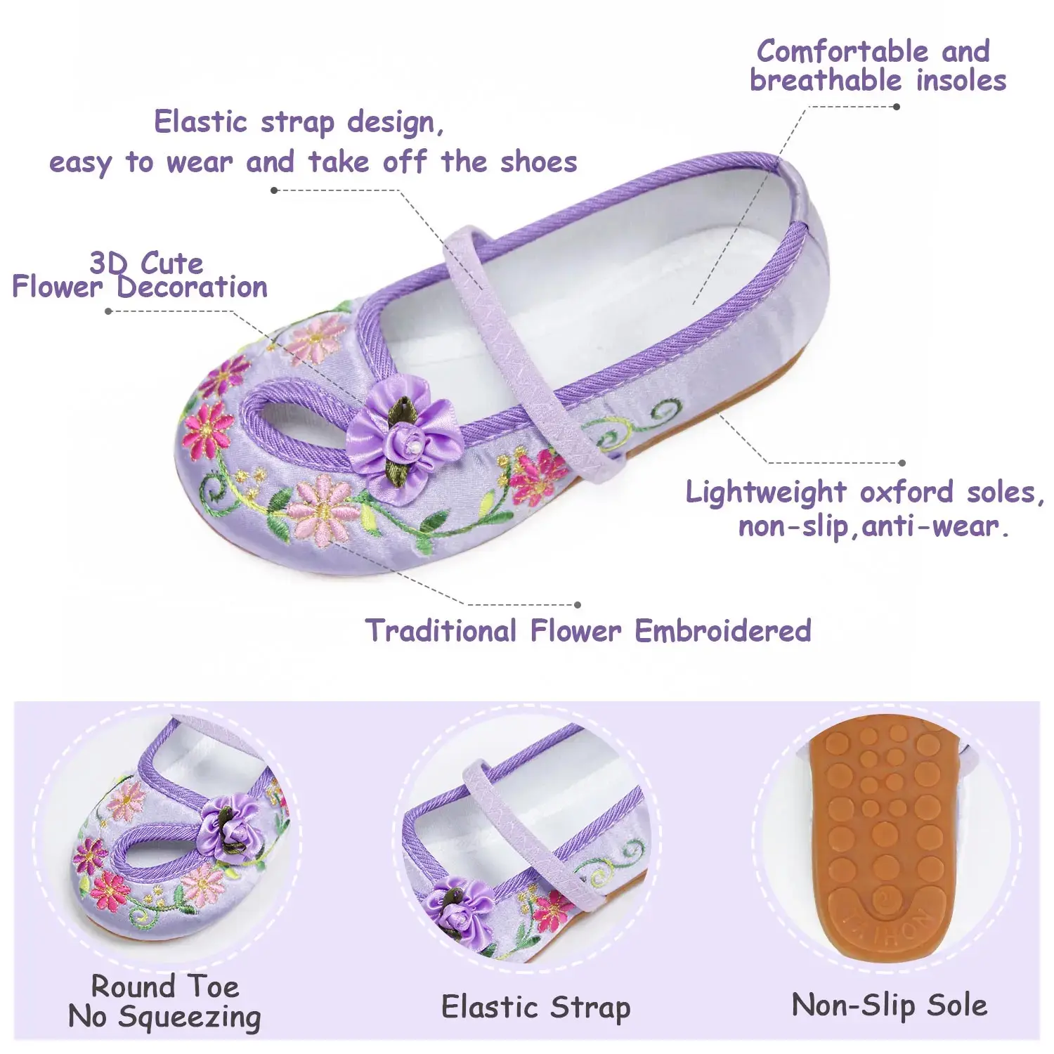 Chinese-style embroidery Shoes for Girls Costume Cosplay Dress Up Embroidery Performance stage Ballet Shoes