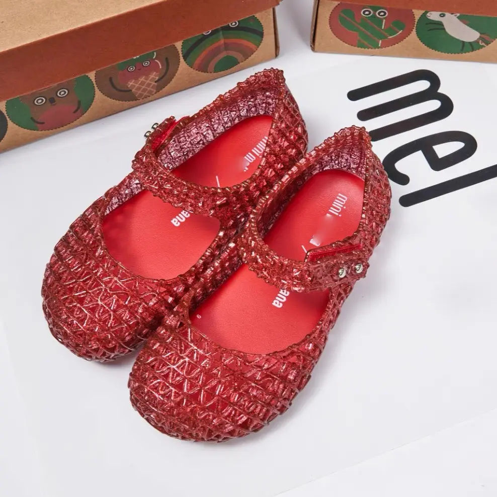 Mini Melissa Children's Bird's Nest Jelly Shoes Boys Girls Soft Sole Non-slip Sandals Baby Kids Fragrant Beach Princess Shoes