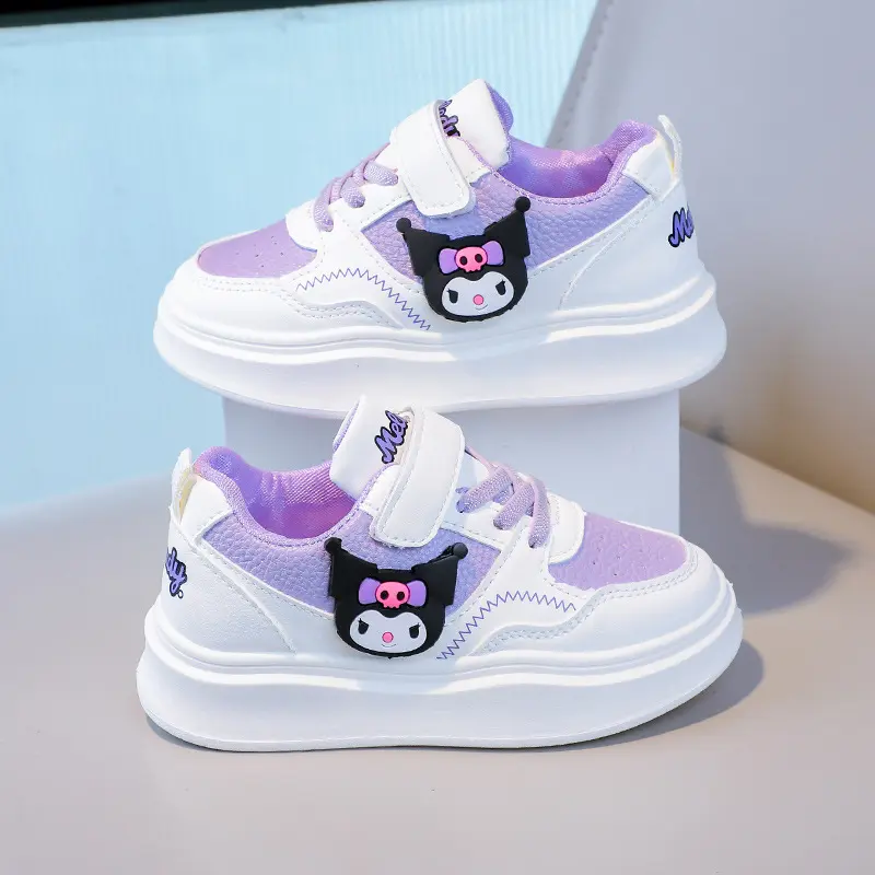Sanrio Children Cartoon Kawaii Kuromi Melody Casual Board Shoes Spring Autumn Casual Sneakers Anti Slip Soft Sole Sports Shoes