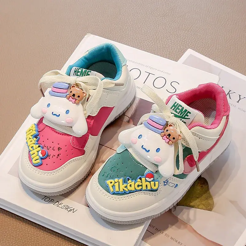 Anime Sanrios Kids Sport Running Shoes Cinnamoroll My Melody Kawaii Casual Soft Bottom Luminous Outdoor Sneakers High Helpshoe
