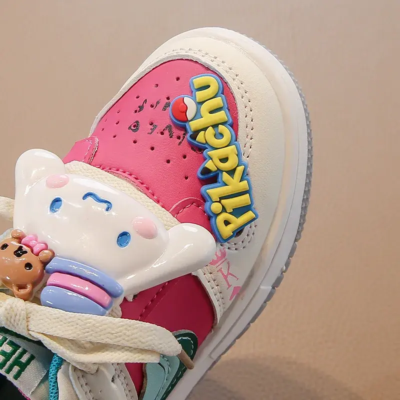 Anime Sanrios Kids Sport Running Shoes Cinnamoroll My Melody Kawaii Casual Soft Bottom Luminous Outdoor Sneakers High Helpshoe