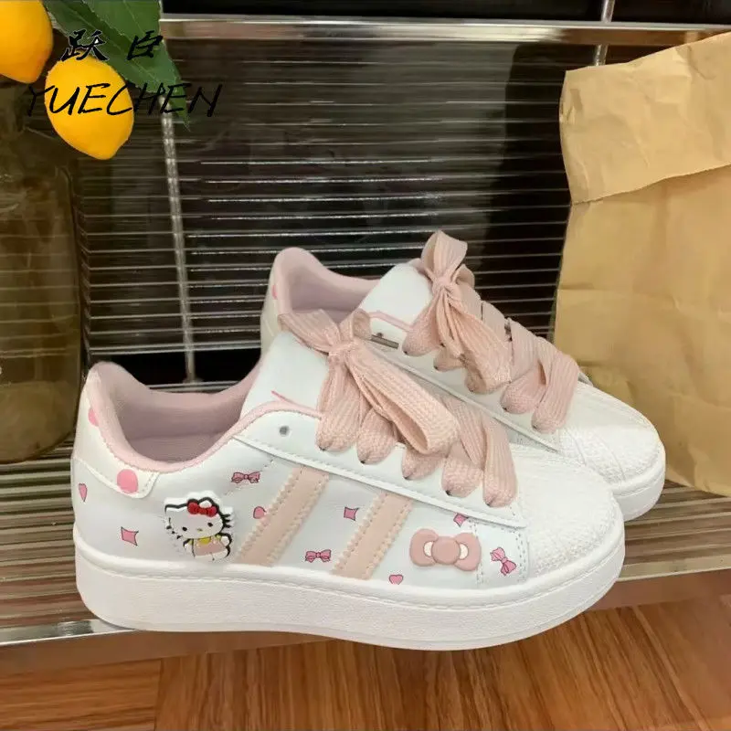 Girly Heart Kawaii Sanrio Anime Hello Kitty Ins Fashion Sneakers Cute Kt Cat Breathable Mesh Casual Shoes Gifts for Girls