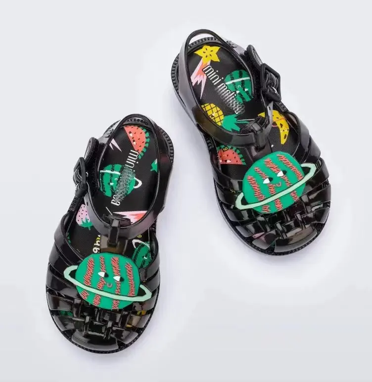 Mini Melissa Girl's Summer Fashion Fruit Roma Sandals Children Cute Donut Grap Watermelon Princess Beach Shoes For Kids Dress