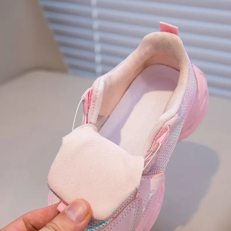 Disney Girls' Mesh Sports Shoes Sneakers Breathable Frozen Casual Princess Elsa Soft Children's Running Pink Shoes Size 26-37